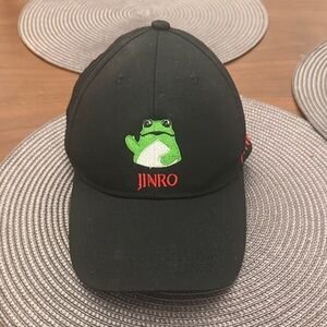Jinro Black Cap with Frog Embroidery